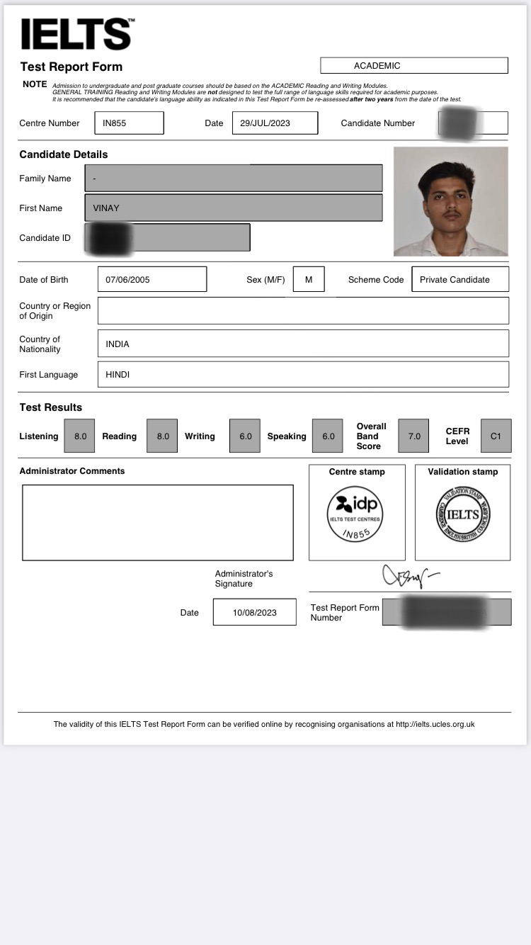 IELTS Scorecard