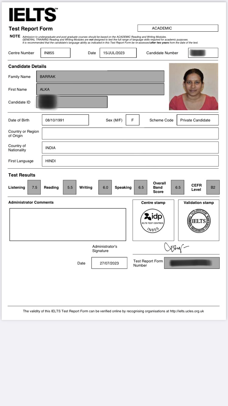 IELTS Scorecard