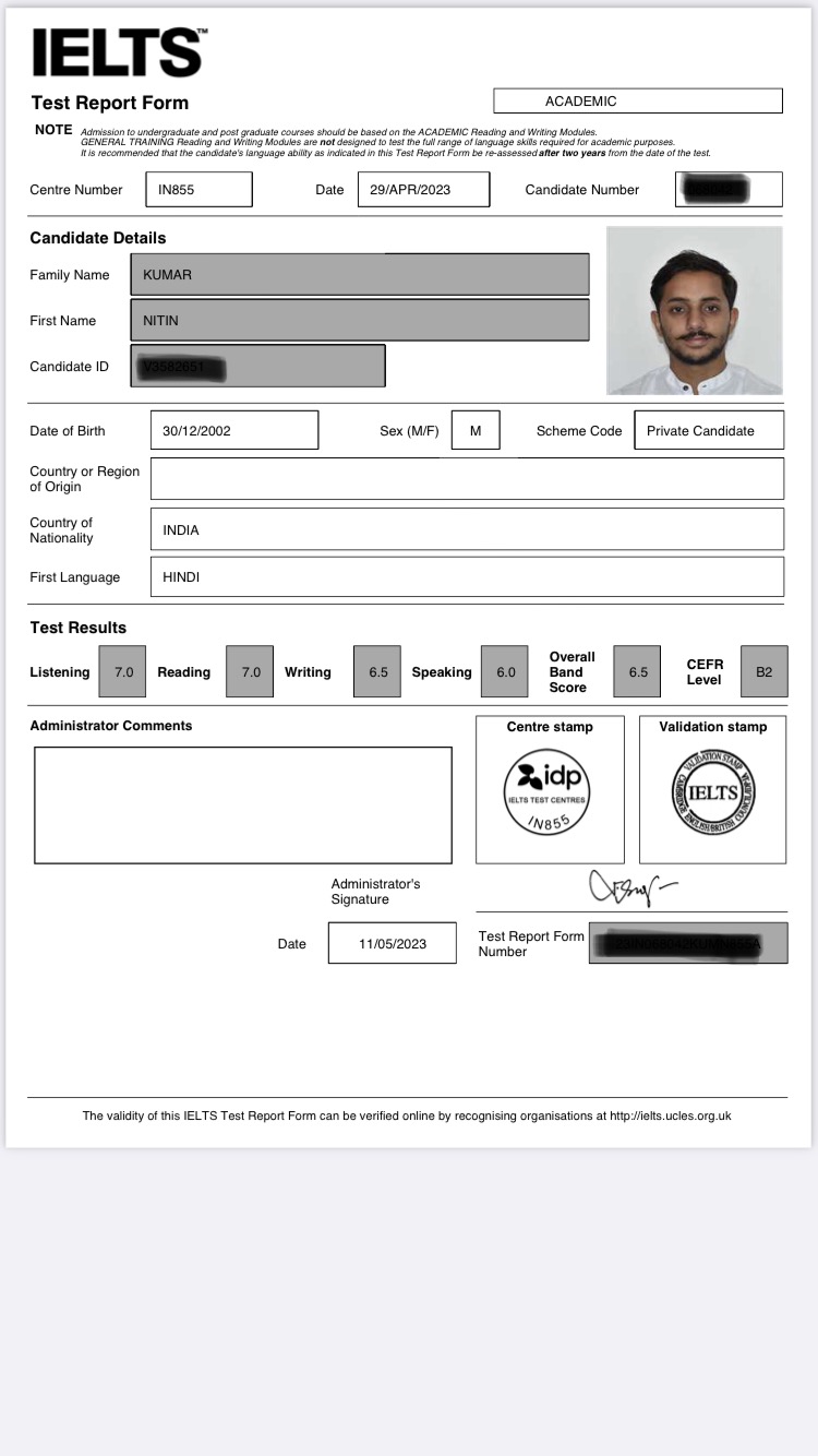 IELTS Scorecard