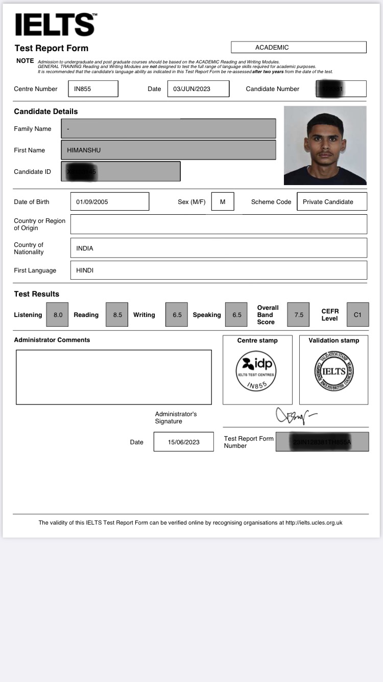 IELTS Scorecard